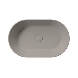 KUBE X keramické umyvadlo na desku, 60x37cm, oválné, tortora mat 945805