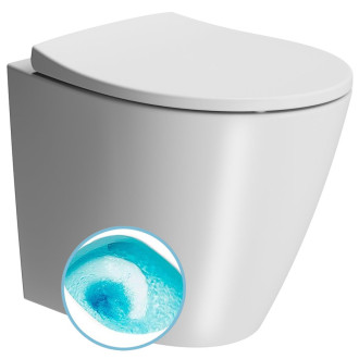 MODO WC mísa stojící, Swirlflush, 37x52cm, spodní/zadní odpad, bílá dual-mat 981009