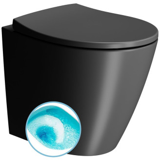 MODO WC mísa stojící, Swirlflush, 37x52cm, spodní/zadní odpad, černá dual-mat 981026