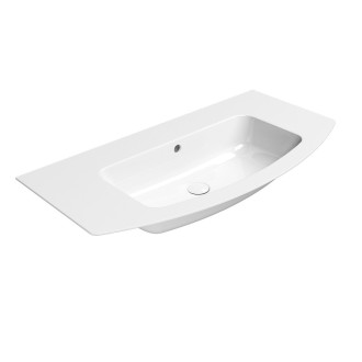 PURA keramické umyvadlo Slim oblé 102x52cm, bez otvoru, bílá ExtraGlaze 8825011