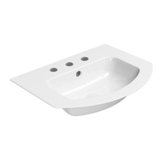 PURA keramické umyvadlo Slim oblé 62x48cm, 3 otvory, bílá ExtraGlaze 8827311