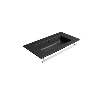 PURA keramické umyvadlo Slim 82x46cm, bez otvoru, černá mat 8885026