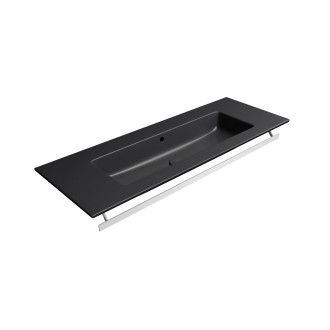 PURA keramické umyvadlo Slim 122x46cm, bez otvoru, černá mat 8887026