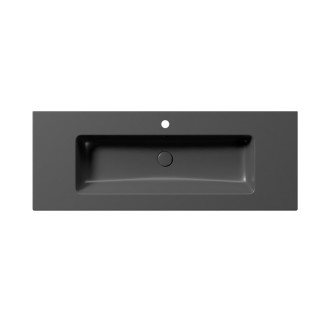 PURA keramické umyvadlo Slim 122x46cm, černá mat 8887126