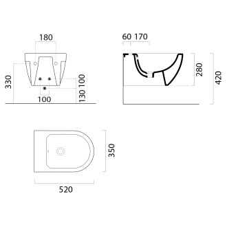 CITY PRO bidet závěsný, 35x52cm, bílá ExtraGlaze 9164111