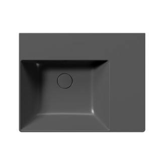 KUBE X keramické umyvadlo 60x47cm, s odkládací plochou , bez otvoru, černá mat 9438026