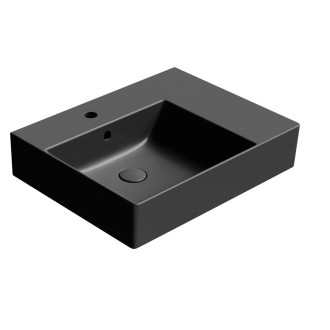 KUBE X keramické umyvadlo 60x47cm, s odkládací plochou vpravo, černá mat 9438126