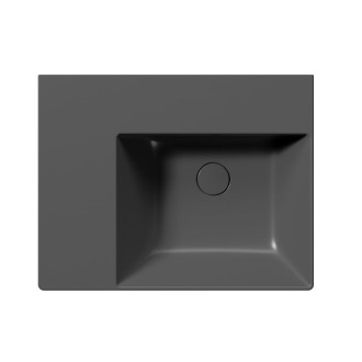 KUBE X keramické umyvadlo 60x47cm, s odkládací plochou vlevo, bez otvoru černá mat 9439026