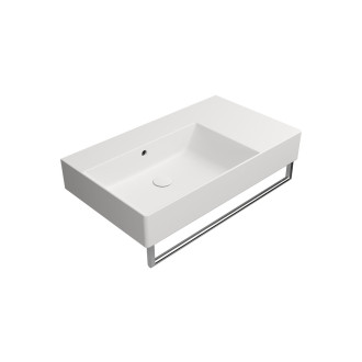 KUBE X keramické umyvadlo 80x47cm, s odkládací plochou vpravo, bez otvoru bílá mat 9456009