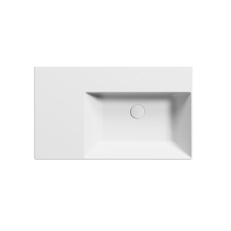 KUBE X keramické umyvadlo 80x47cm, s odkládací plochou vlevo, bez otvoru, bílá mat 9457009