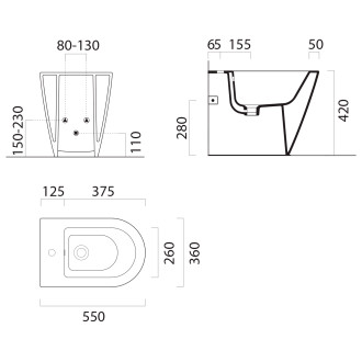 KUBE X bidet stojící, 36x55cm, bílá ExtraGlaze 9462111