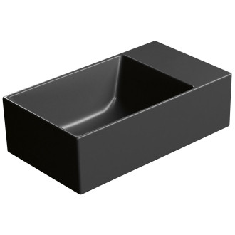KUBE X keramické umývátko 40x23cm, bez otvoru, pravé/levé, černá mat 9484026
