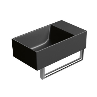 KUBE X keramické umývátko 40x23cm, bez otvoru, pravé/levé, černá mat 9484026