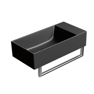 KUBE X keramické umývátko 50x25cm, bez otvoru, pravé/levé, černá mat 9486026