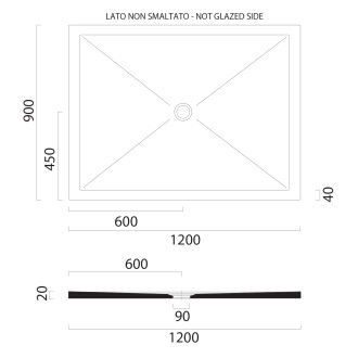 Keramická sprchová vanička, obdélník 120x90cm, bílá mat 46120909
