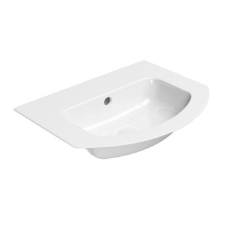 PURA keramické umyvadlo Slim oblé 62x48cm, broušená hrana, bez otvoru, bílá 88279011