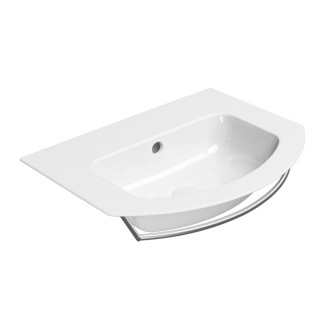 PURA keramické umyvadlo Slim oblé 62x48cm, broušená hrana, bez otvoru, bílá 88279011