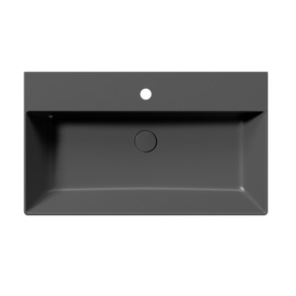 KUBE X keramické umyvadlo 80x47cm, broušená spodní hrana, černá mat 94229126