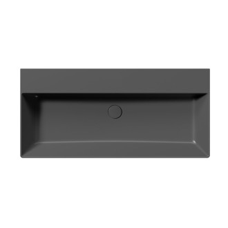KUBE X keramické umyvadlo 100x47cm, broušená spodní hrana, bez otvoru, černá mat 94239026