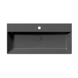 KUBE X keramické umyvadlo 100x47cm, broušená spodní hrana, černá mat 94239126