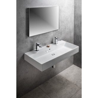 KUBE X keramické umyvadlo 100x47cm, broušená spodní hrana, 2 otvory, bílá 94239211