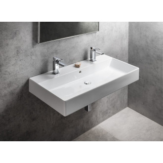 KUBE X keramické umyvadlo 100x47cm, broušená spodní hrana, 2 otvory, bílá 94239211