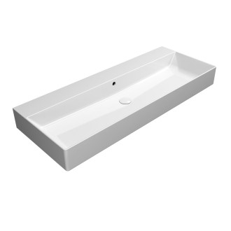 KUBE X keramické umyvadlo 120x47cm, broušená spodní hrana, bez otvoru, bílá 94249011