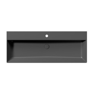 KUBE X keramické umyvadlo 120x47cm, broušená spodní hrana, černá mat 94249126