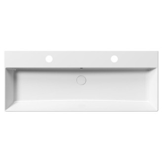 KUBE X keramické umyvadlo 120x47cm, broušená spodní hrana, 2 otvory, bílá 94249211