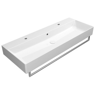 KUBE X keramické umyvadlo 120x47cm, broušená spodní hrana, 2 otvory, bílá 94249211