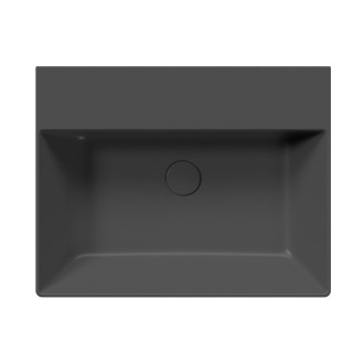 KUBE X keramické umyvadlo 60x47cm, broušená spodní hrana, bez otvoru, černá mat 94319026