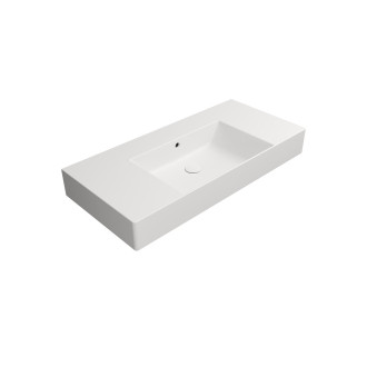 KUBE X keramické umyvadlo 100x47cm, s odkládacími plochami, bez otvoru, bílá mat 94519009