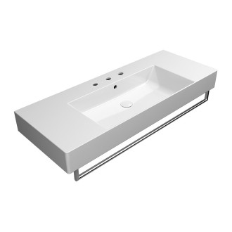 KUBE X keramické umyvadlo 120x47cm, s odkládacími plochami, 3 otvory, bílá 94529311