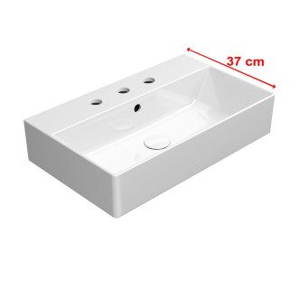 KUBE X keramické umyvadlo 60x37cm, broušená spodní hrana, 3 otvory, bílá 94549311