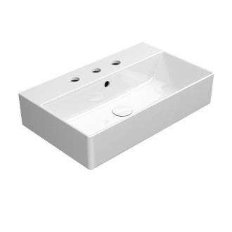 KUBE X keramické umyvadlo 60x37cm, broušená spodní hrana, 3 otvory, bílá 94549311