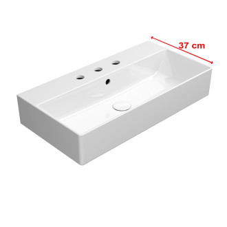 KUBE X keramické umyvadlo 70x37cm, broušená spodní hrana, 3 otvory, bílá  94559311