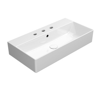 KUBE X keramické umyvadlo 70x37cm, broušená spodní hrana, 3 otvory, bílá  94559311