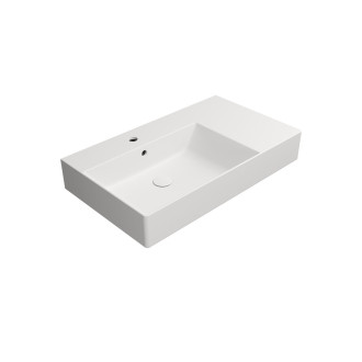 KUBE X keramické umyvadlo 80x47cm, s odkládací plochou vpravo,  bílá mat 94569109