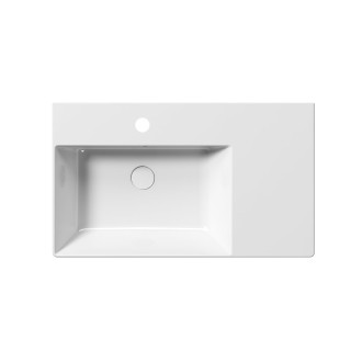 KUBE X keramické umyvadlo 80x47cm, s odkládací plochou vpravo, bílá ExtraGlaze 94569111