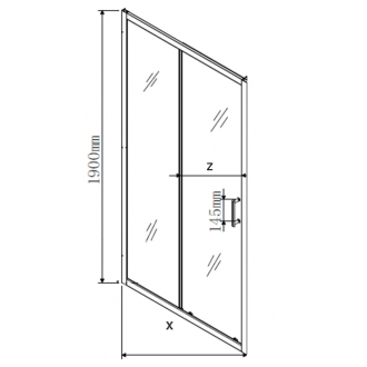 MEXEN APIA sprchové dveře 95x190 cm 5mm, černá-čiré 845-095-000-70-00