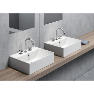 KUBE X keramické umyvadlo 45x35cm, broušená spodní hrana, bílá mat 94859109