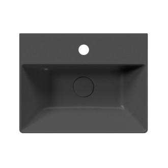 KUBE X keramické umyvadlo 45x35cm, broušená spodní hrana, černá mat 94859126