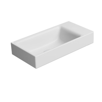 NUBES keramické umývátko 50x25cm broušená hrana, bez otvoru, pravé/levé, bílá mat 96379009