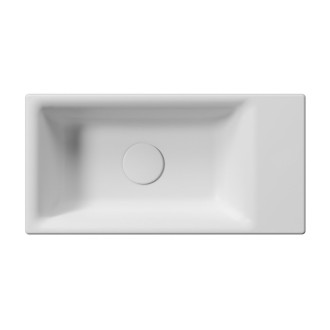 NUBES keramické umývátko 50x25cm broušená hrana, bez otvoru, pravé/levé, bílá mat 96379009