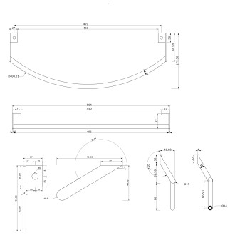 PURA čelní držák ručníků 62cm, chrom PAPR62