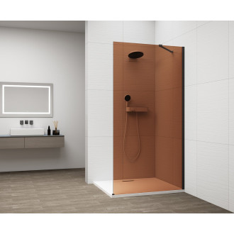 ESCA BLACK MATT jednodílná sprchová zástěna ke stěně, sklo Marron, 1100 mm ES1511-02