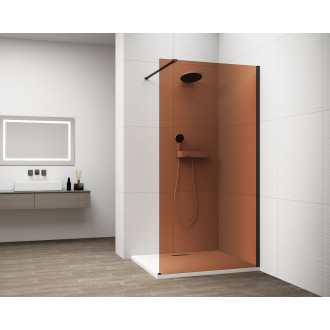 ESCA BLACK MATT jednodílná sprchová zástěna ke stěně, sklo Marron, 700 mm ES1570-02