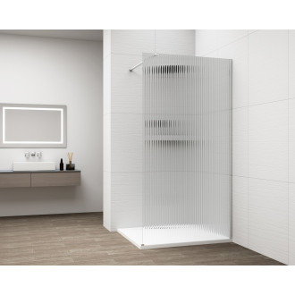 ESCA CHROME jednodílná sprchová zástěna k instalaci ke stěně, sklo Flute, 800 mm ES1380-01