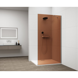 ESCA CHROME jednodílná sprchová zástěna ke stěně, sklo Marron, 1000 mm ES1510-01