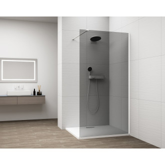 ESCA WHITE MATT jednodílná sprchová zástěna ke stěně, kouřové sklo, 700 mm ES1270-03